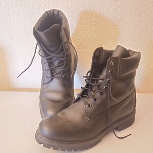 Timberland Men's Black Leather Lace-Up Boots Size 9.5